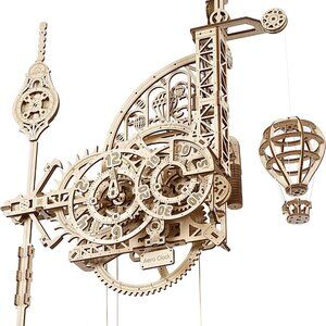 UGEARS Aero Clock 3D Wooden 300+ pcs Puzzle DIY Wood Puzzle Mechanical Kit